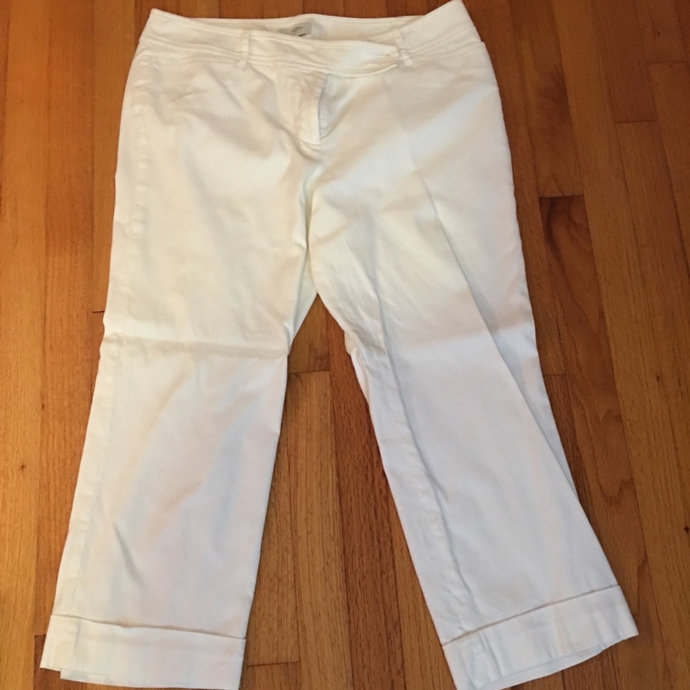 Ann Taylor Loft White Capris